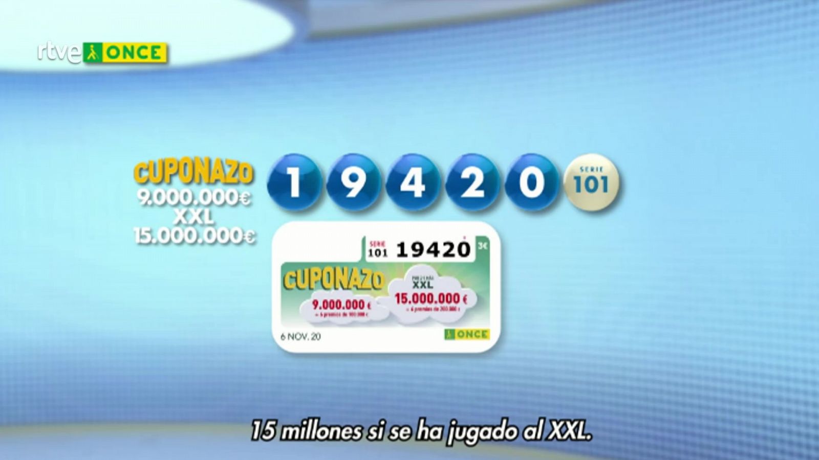 Sorteo ONCE - 06/11/20 - ver ahora