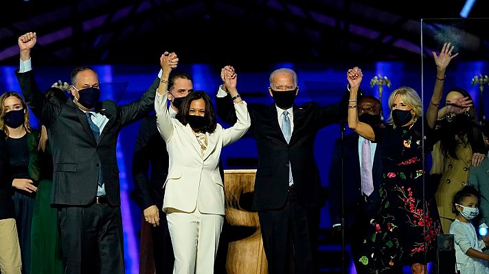 Telediario 1 - Joe Biden llama a la conciliación en su primer discurso