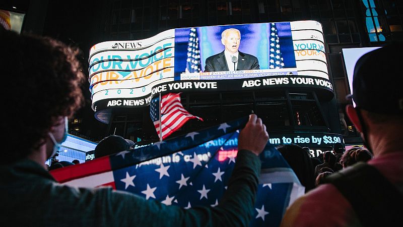 Wlimington celebra la victoria de Joe Biden, su hijo predilecto