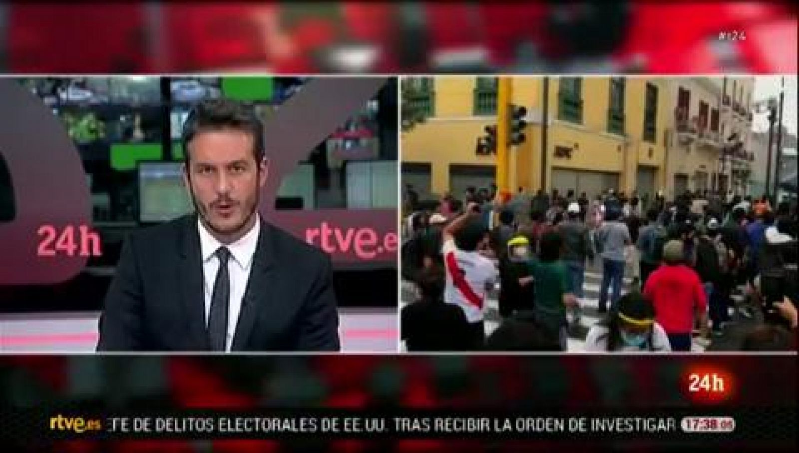 Manifestantes marchan al Congreso contra asunción de nuevo presidente de Perú