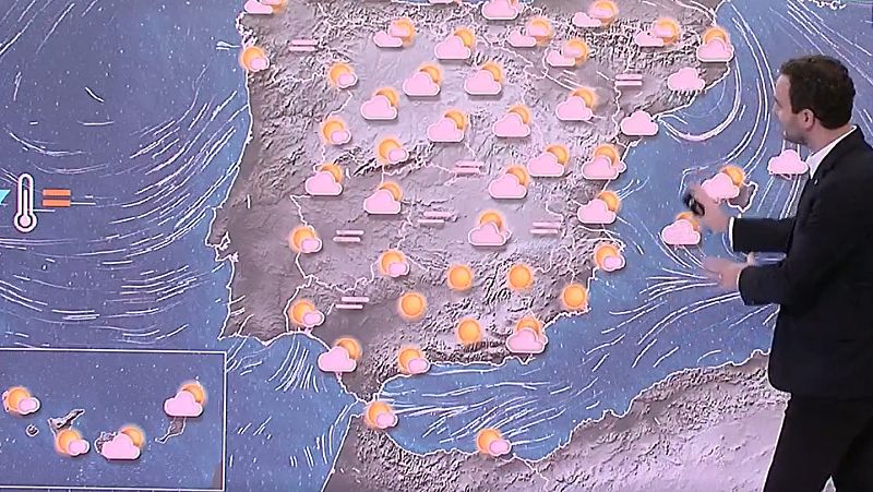 Poca nubosidad y temperaturas suaves con algunas precipitaciones débiles en el Mediterráneo