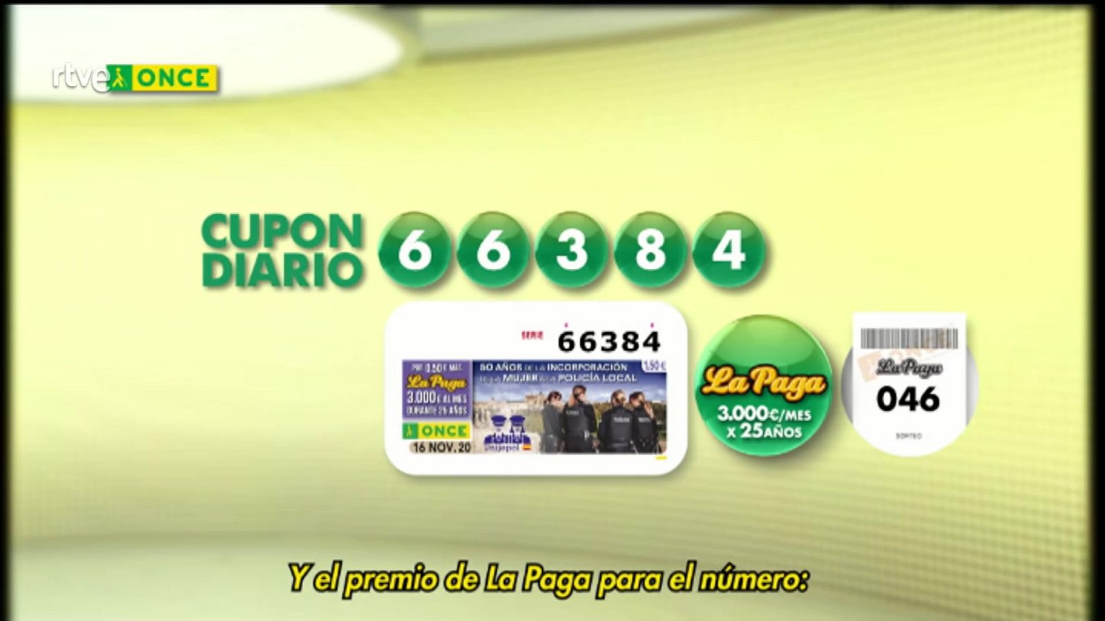 Sorteo ONCE - 16/11/20 - ver ahora