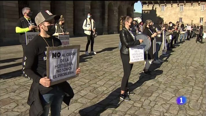 Telexornal - Galicia - Manifestacion da hostaleria galega en Santiago