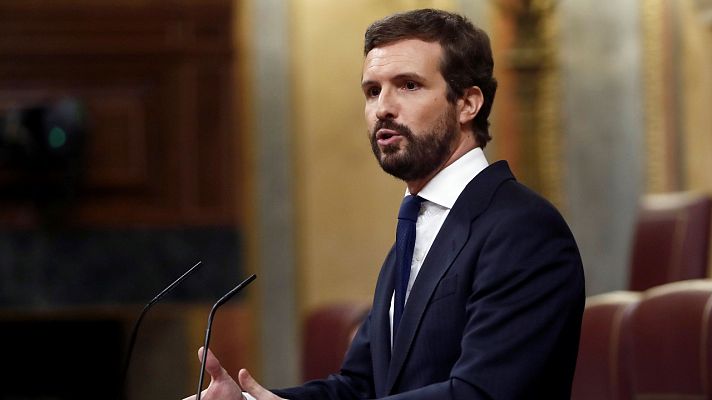  - Casado tacha de "infame" el apoyo de Bildu al Gobierno y Sánchez le reprocha una estrategia "trumpista"