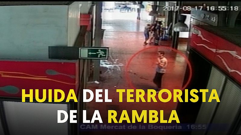 Así huyó el autor material del atentado de Las Ramblas