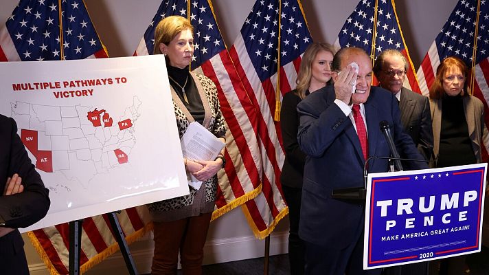 Telediario 1 - Trump cambia de estrategia y presiona a los suyos en estados clave para darle la vuelta al resultado