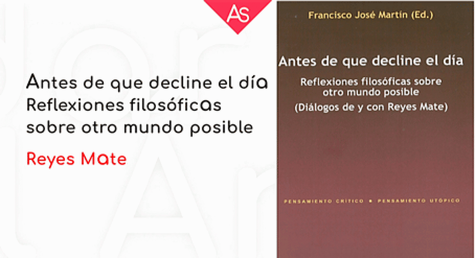 La aventura del saber Antes de que decline el dia Reyes Mate olvidados filosofia #AventuraSaberLibros