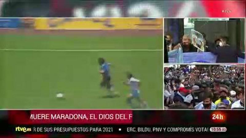 Miles de personas se agolpan para dar su �ltimo adi�s a Maradona