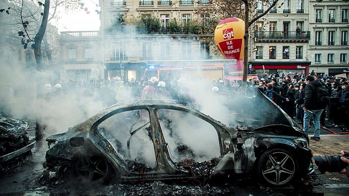 Incidentes al término de una manifestación contra la violencia policial en París