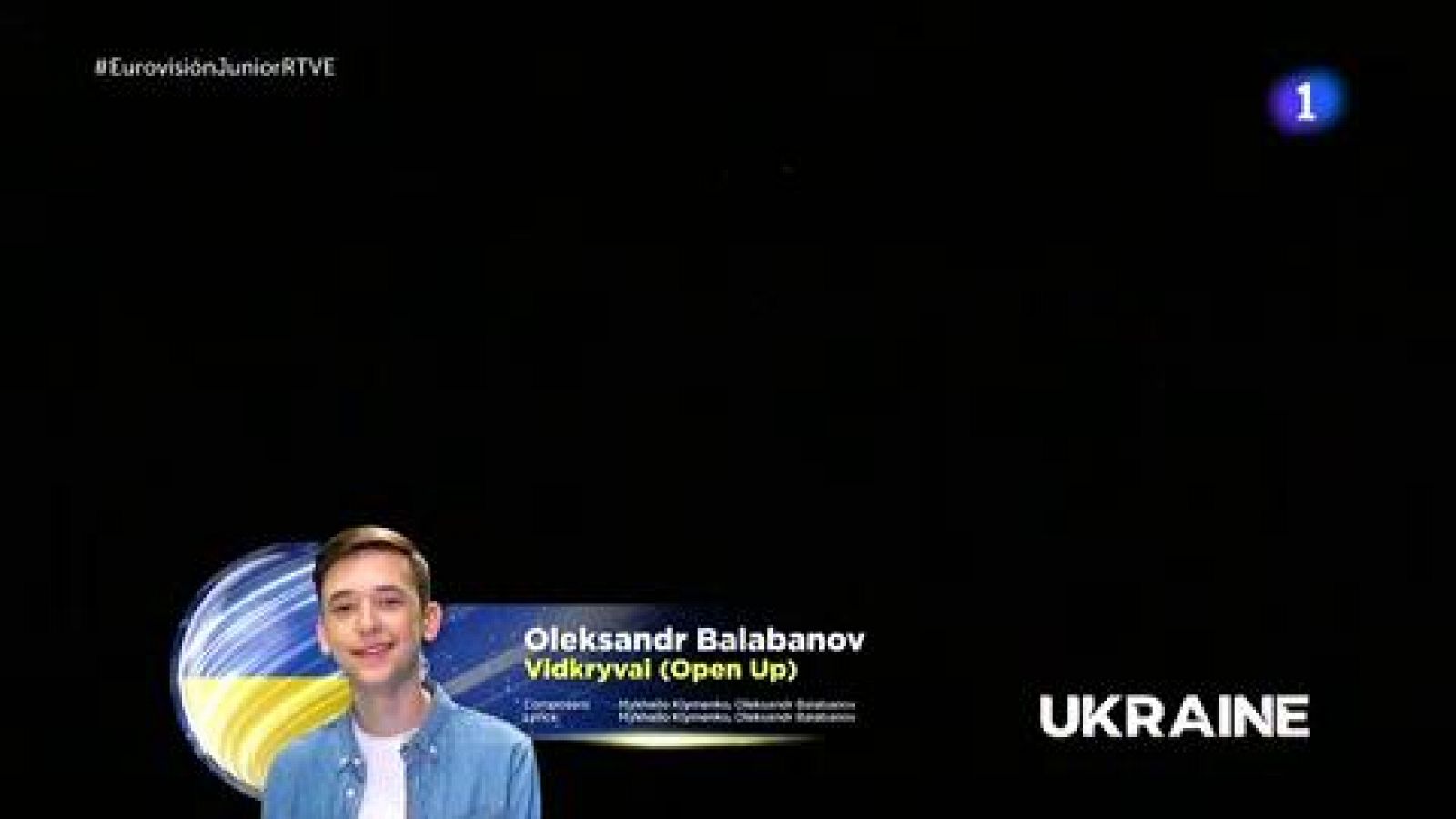 Actuación de Oleksandr Balabanov (Ucrania) en Eurovisión Junior 2020
