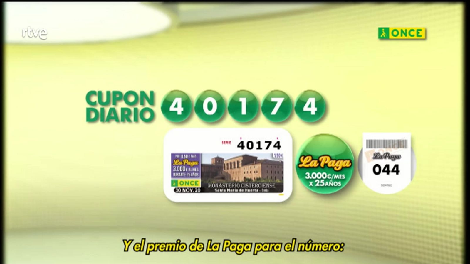 Sorteo ONCE - 30/11/20 - ver ahora