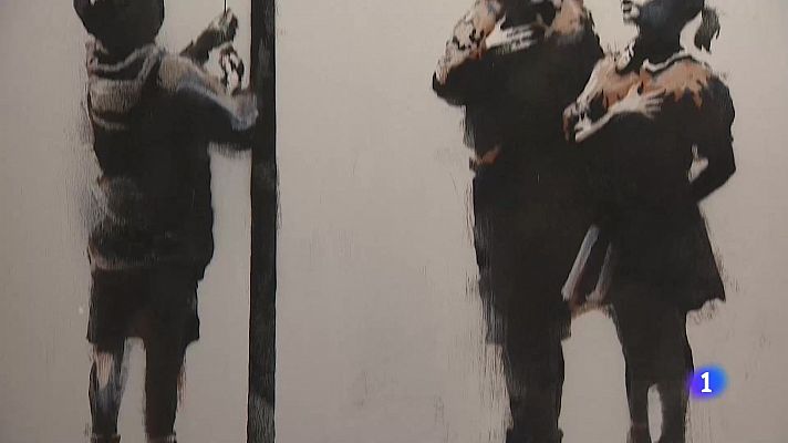 Telediario 1 - El arte callejero de Banksy en Madrid: de los grafitis a las exposiciones no autorizadas