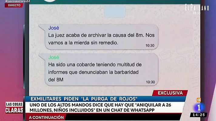 El chat muestra mensajes en contra de varios colectivos