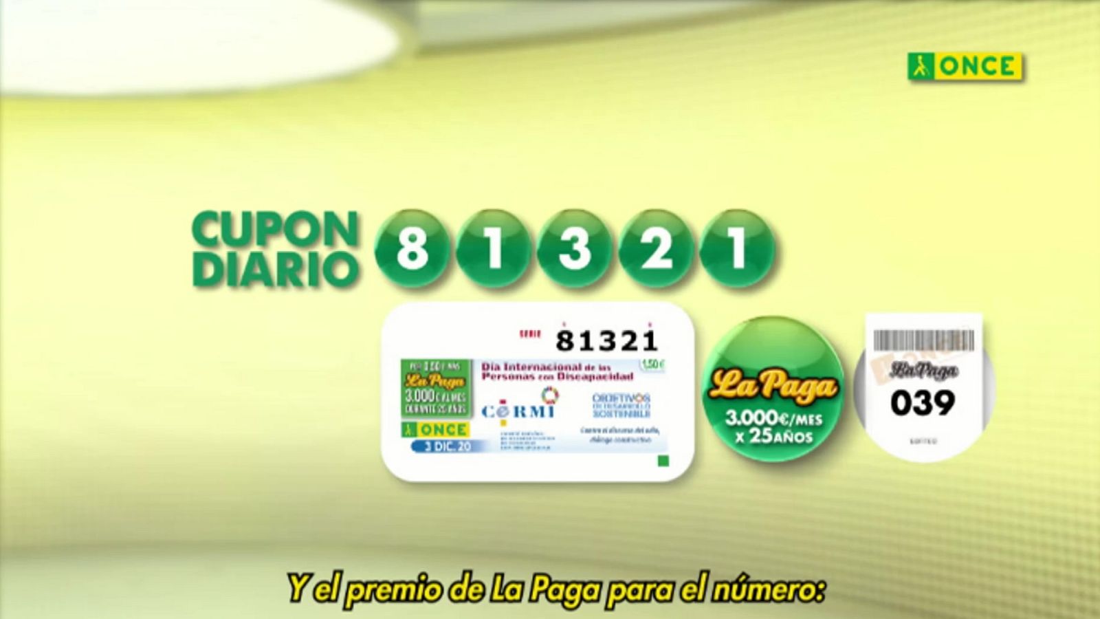 Sorteo ONCE - 03/12/20 - ver ahora