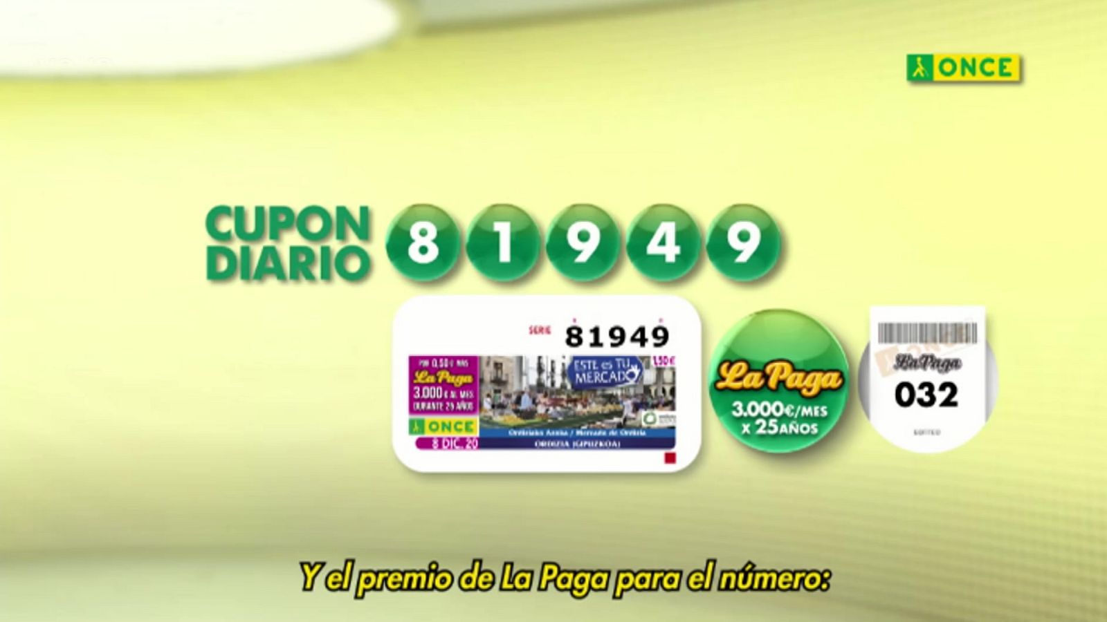 Sorteo ONCE - 08/12/20 - ver ahora