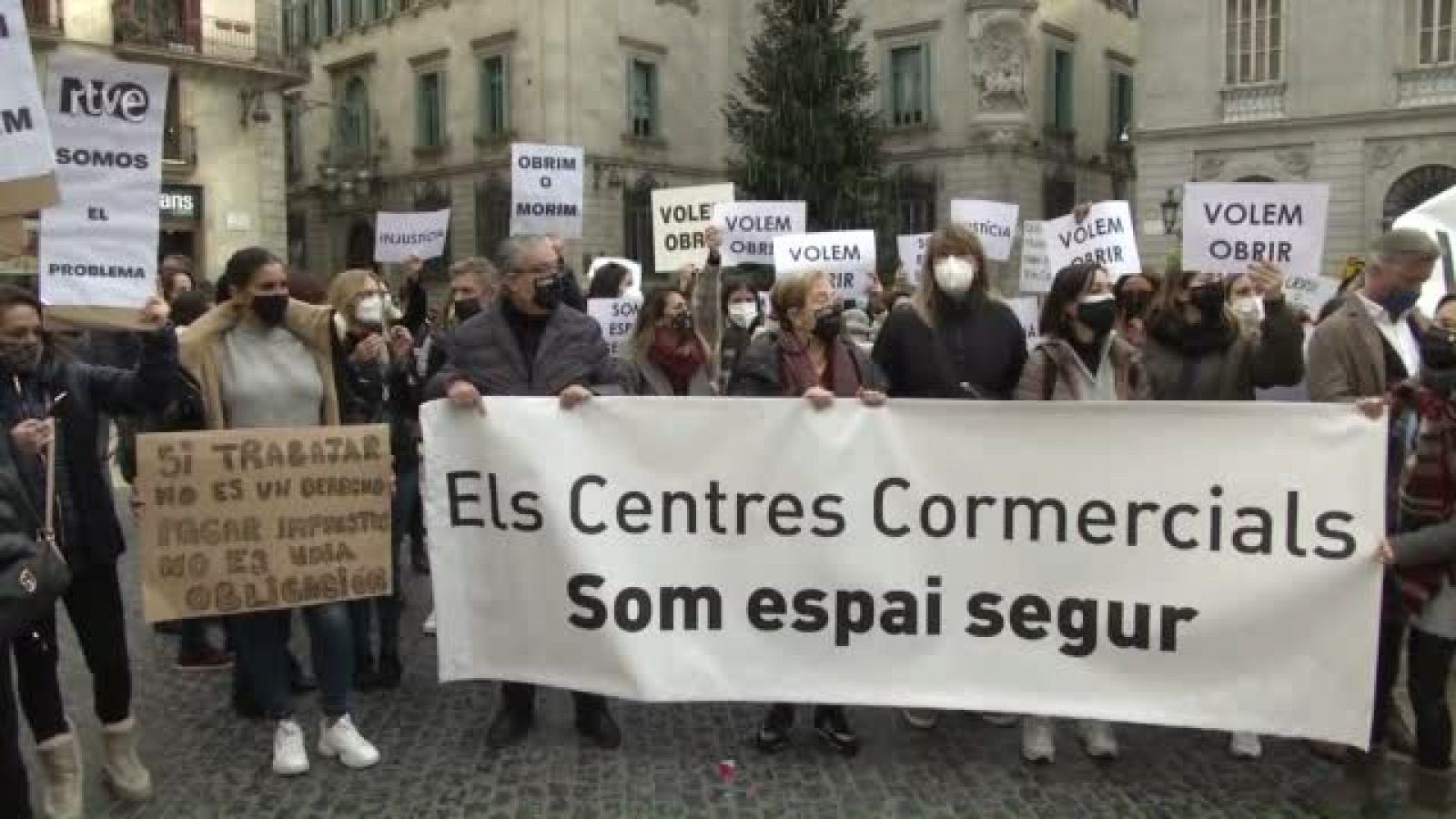 Protesta treballadors centres comercials 