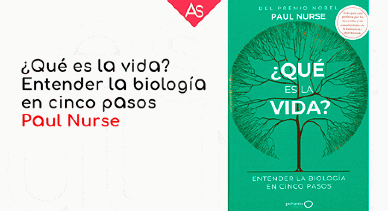 La aventura del saber Que es la vida Premio Nobel Fisiología Paul Nurse #AventuraSaberLibros
