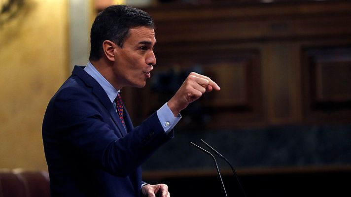 Telediario 1 - Sánchez reprocha al PP que solo renueve el CGPJ si gobierna y Casado responde: "El único que bloquea es usted"