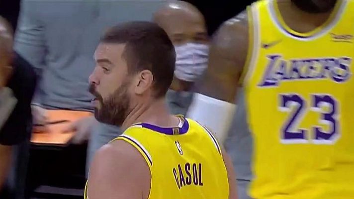 Telediario 1 - Marc Gasol, titular con los Lakers en el regreso de LeBron James
