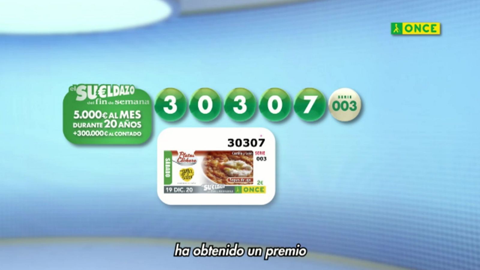 Sorteo ONCE - 19/12/20 - ver ahora