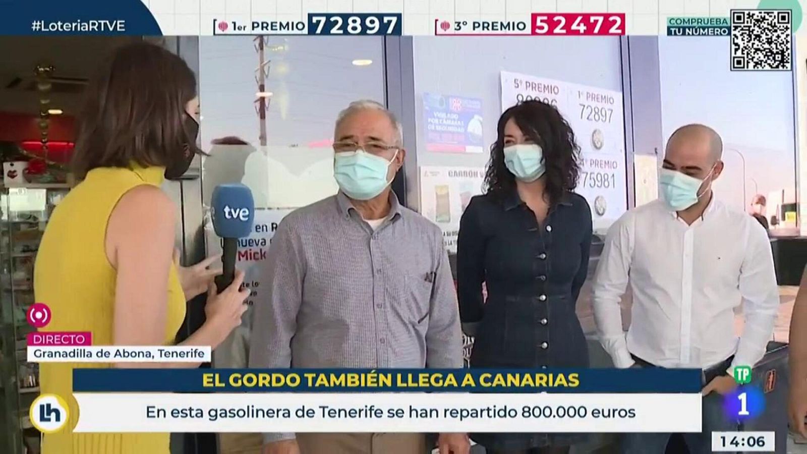 La Lotería viaja a la isla de Tenerife: así les ha tocado el 'Gordo'