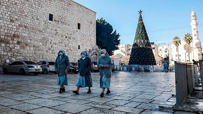 Telediario 1 - La ausencia de turistas en Belén hunde en la miseria a los comerciantes y hoteleros de la ciudad