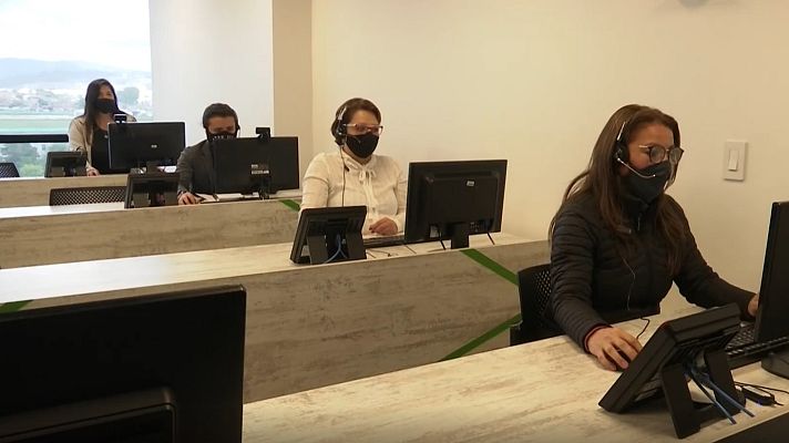 Telediario 1 - 'Línea calma': Colombia pone en marcha una iniciativa para apaciguar al maltratador