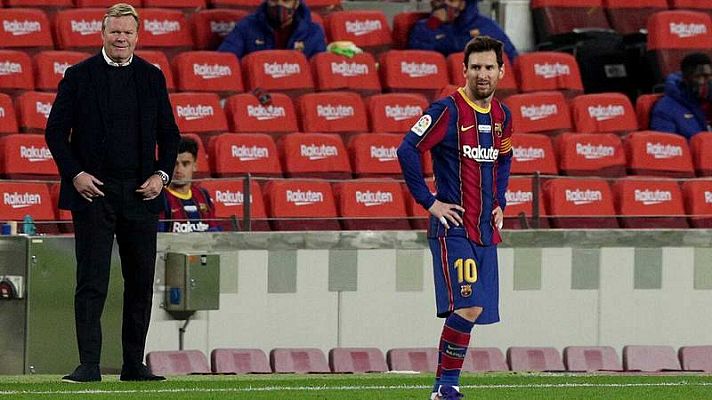 Telediario 1 - El Barça entrena sin Messi y Koeman está "tranquilo" por el futuro del astro argentino