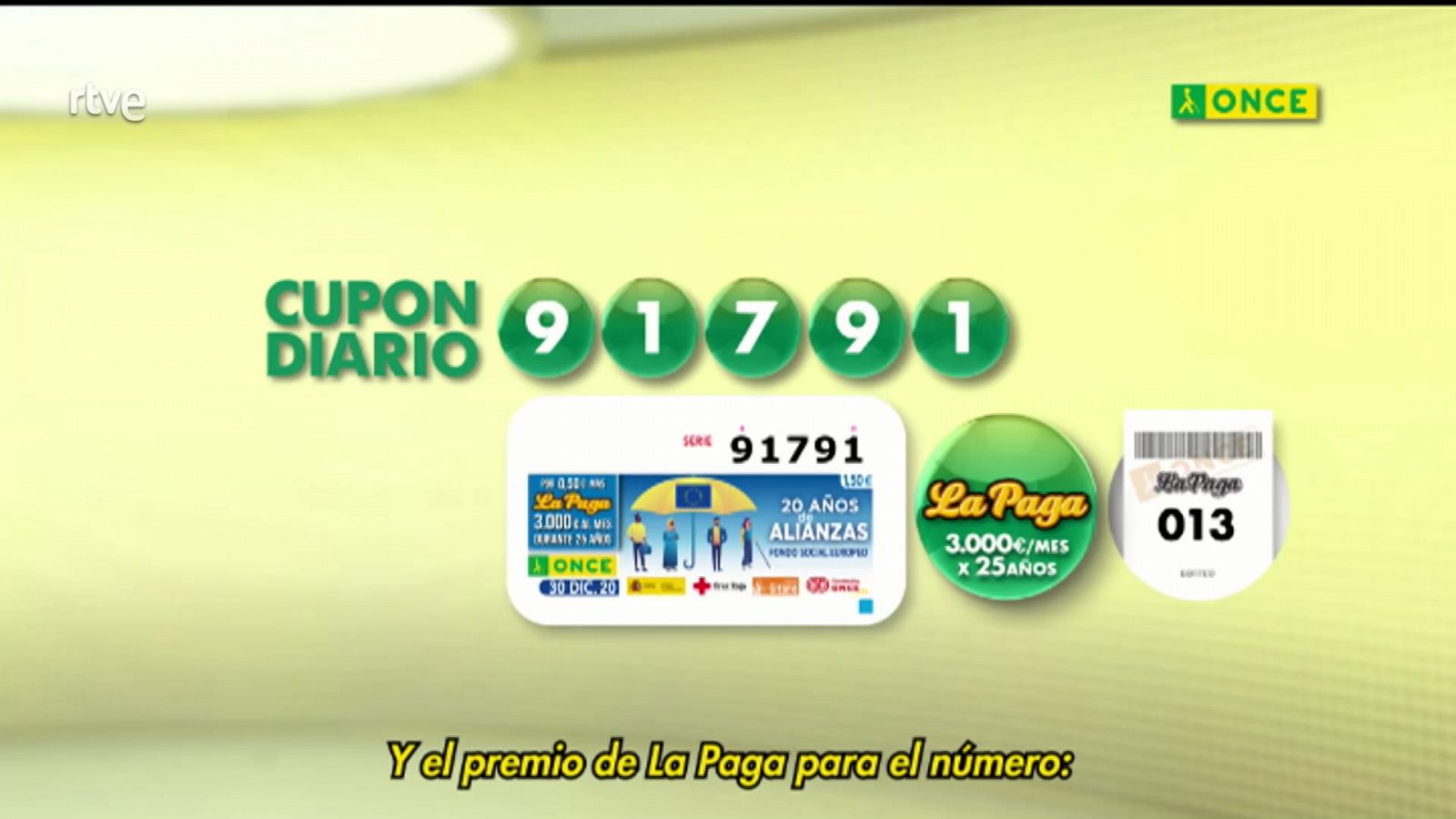 Sorteo ONCE - 30/12/20 - ver ahora