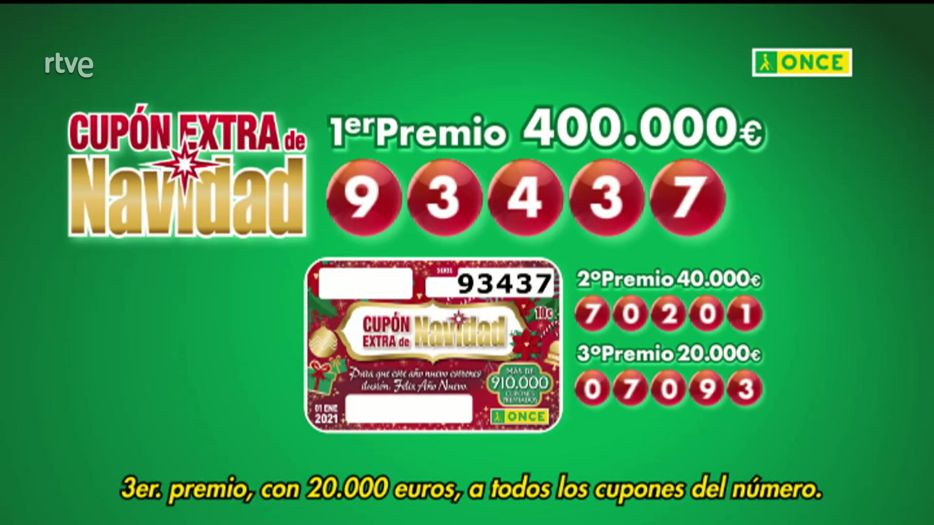 Sorteo Extraordinario Once 01 01 21 Rtve Es