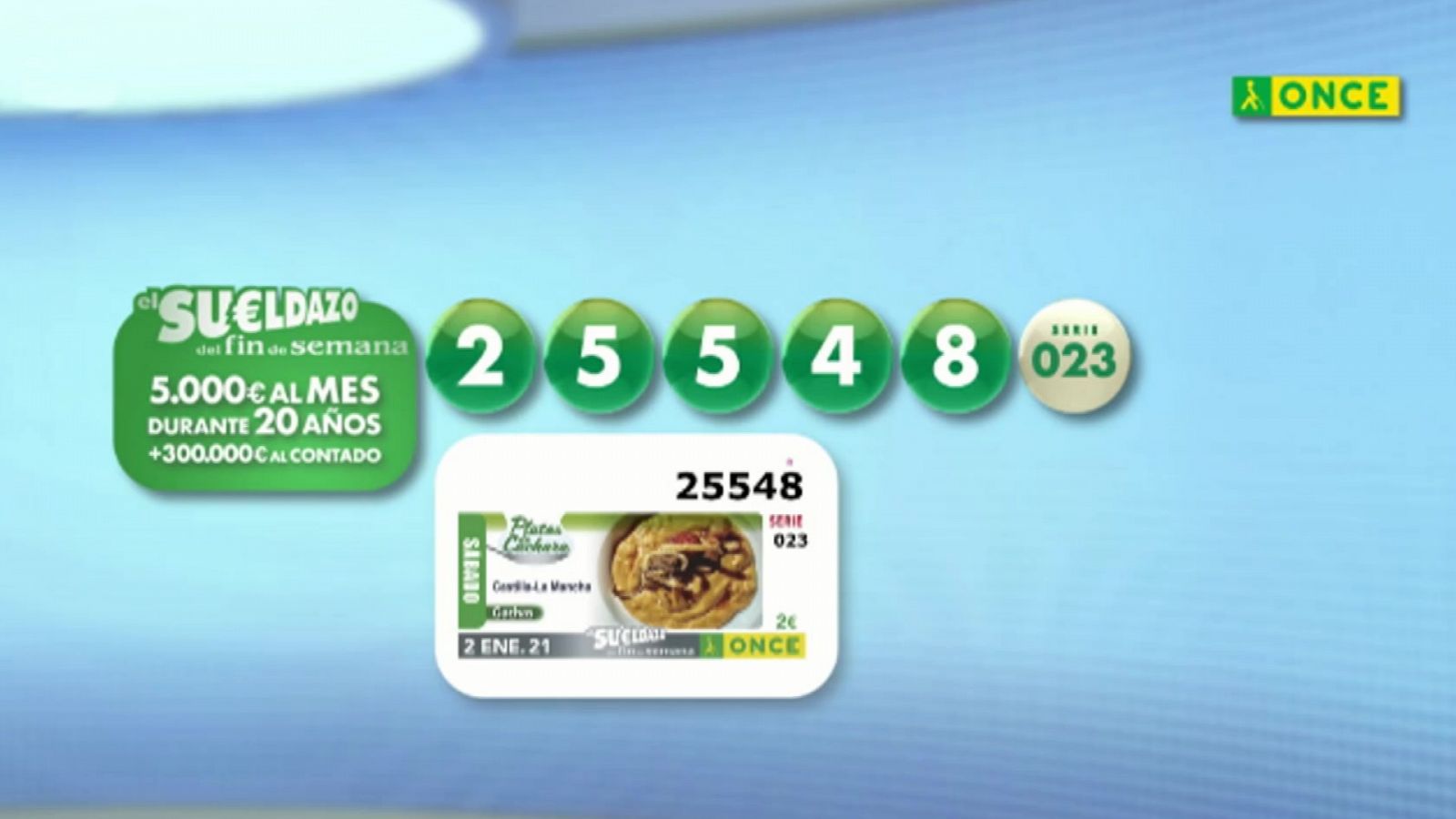 Sorteo ONCE - 02/01/21 - ver ahora