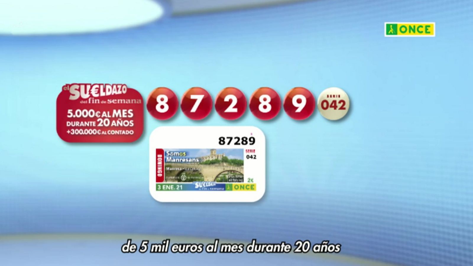 Sorteo ONCE - 03/01/21 - ver ahora