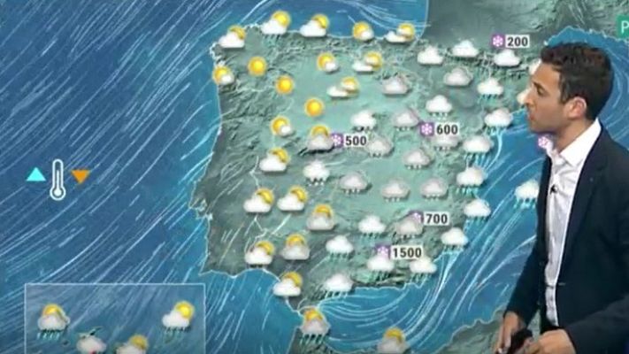 La AEMET prevé copiosas nevadas, viento y lluvia