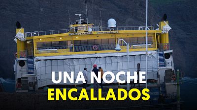 59 pasajeros pasan 14 horas en un ferry encallados frente a Agaete