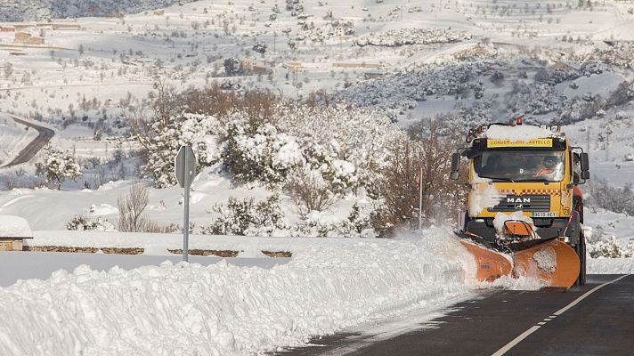Telediario 1 - Filomena también deja graves daños a su paso por Cataluña