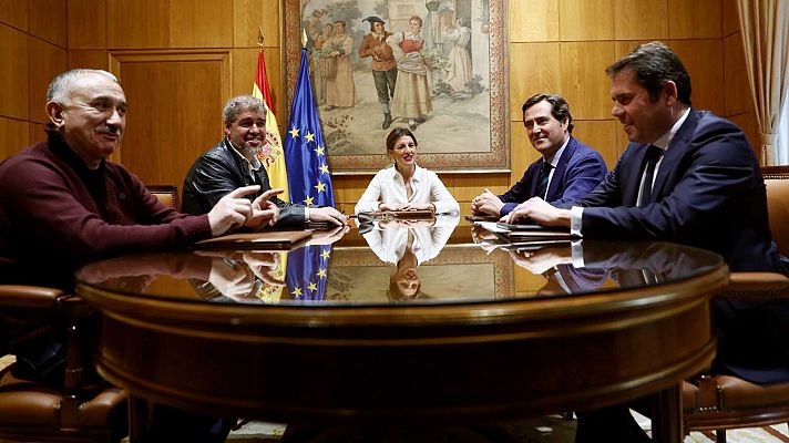 Telediario 1 - Principio de acuerdo para prorrogar los ERTE hasta el 31 de mayo