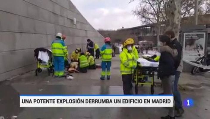 Varios heridos tras una explosión en un edificio del centro de Madrid