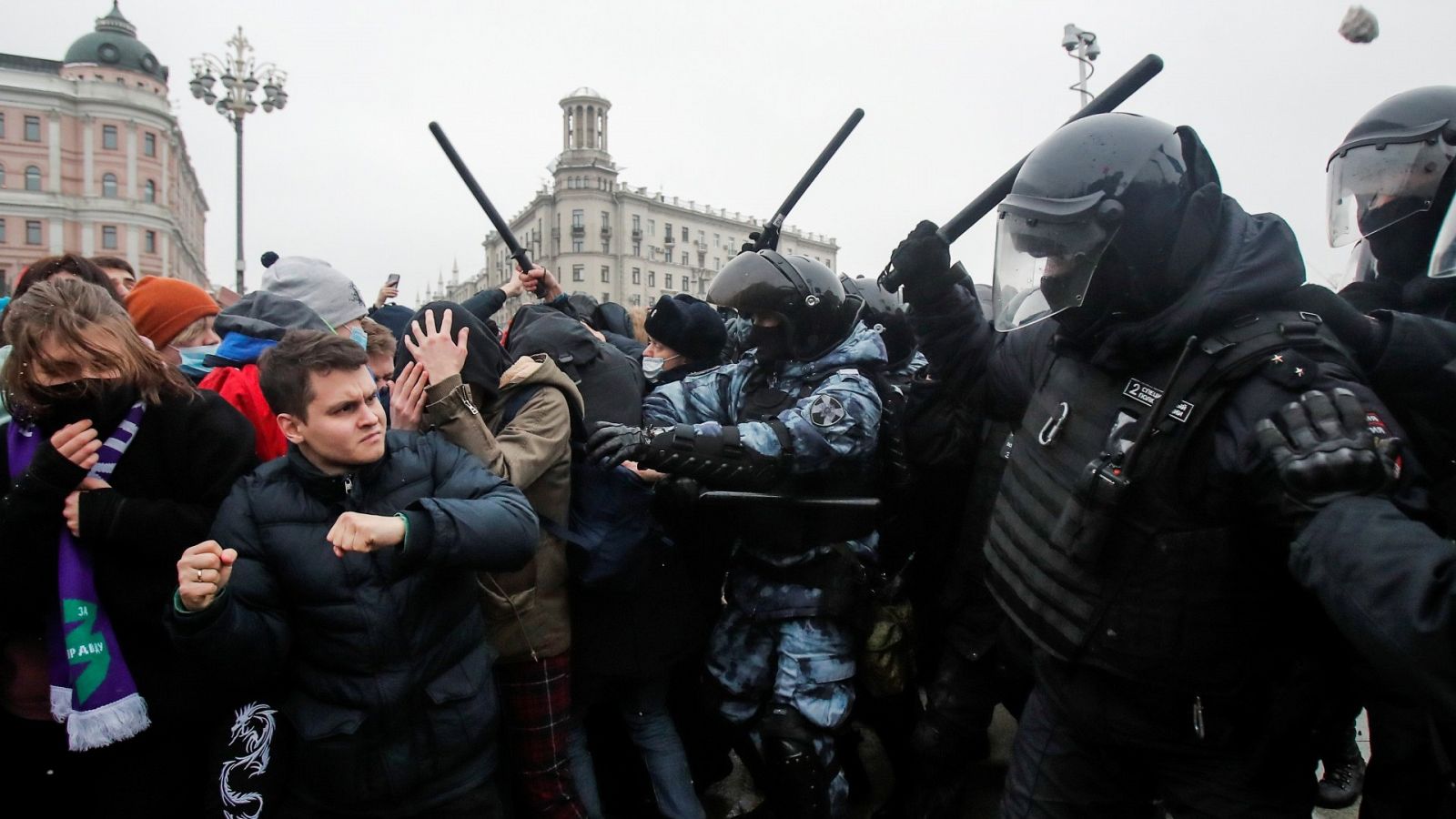 Detenciones masivas en Rusia en las manifestaciones de apoyo al opositor Navalny convocadas en ciudades de todo el país