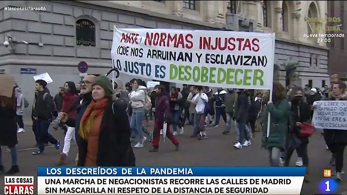Una manifestación negacionista en Madrid concentra a 1.300 personas