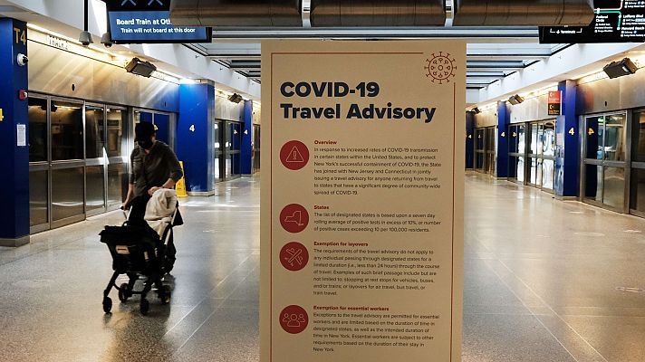 Telediario 1 - Entra en vigor el veto de viaje a EE.UU. desde la zona Schengen