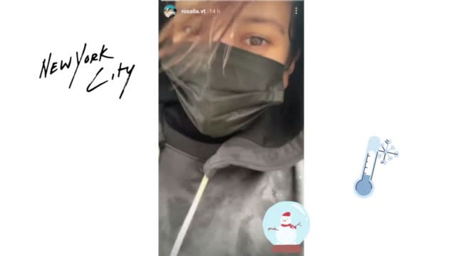 Rosalía muy emocionada por la nieve en Nueva York