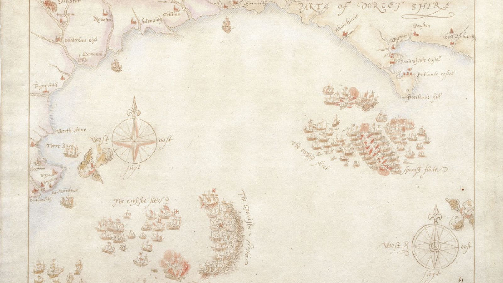 Aparecen en Reino Unido 10 mapas que cuentan el paso por el Canal de la Mancha de la Armada Invencible en 1588