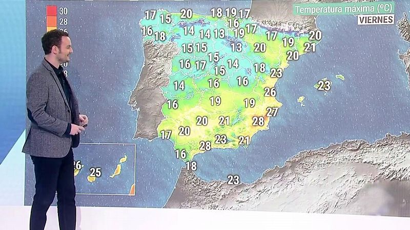 Precipitaciones fuertes en Galicia, nieblas extensas en las mesetas y temperaturas sin cambios