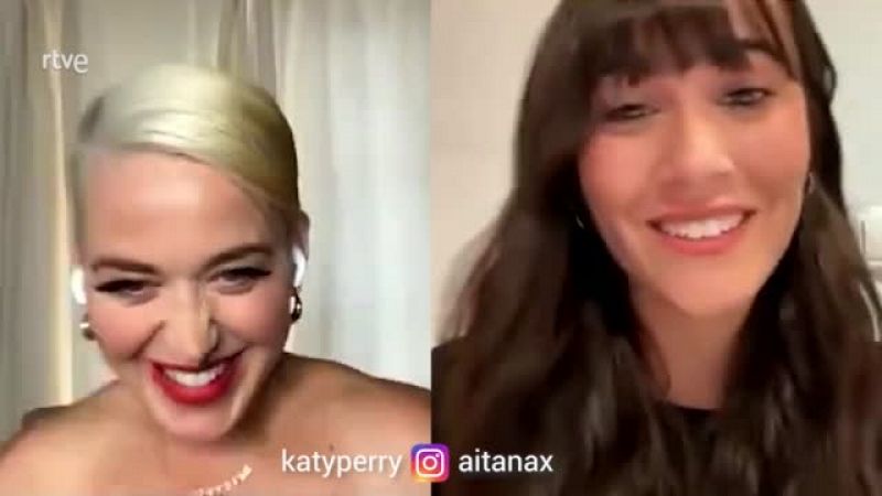 Katy Perry piropea a Aitana en su primera videollamada en inglés