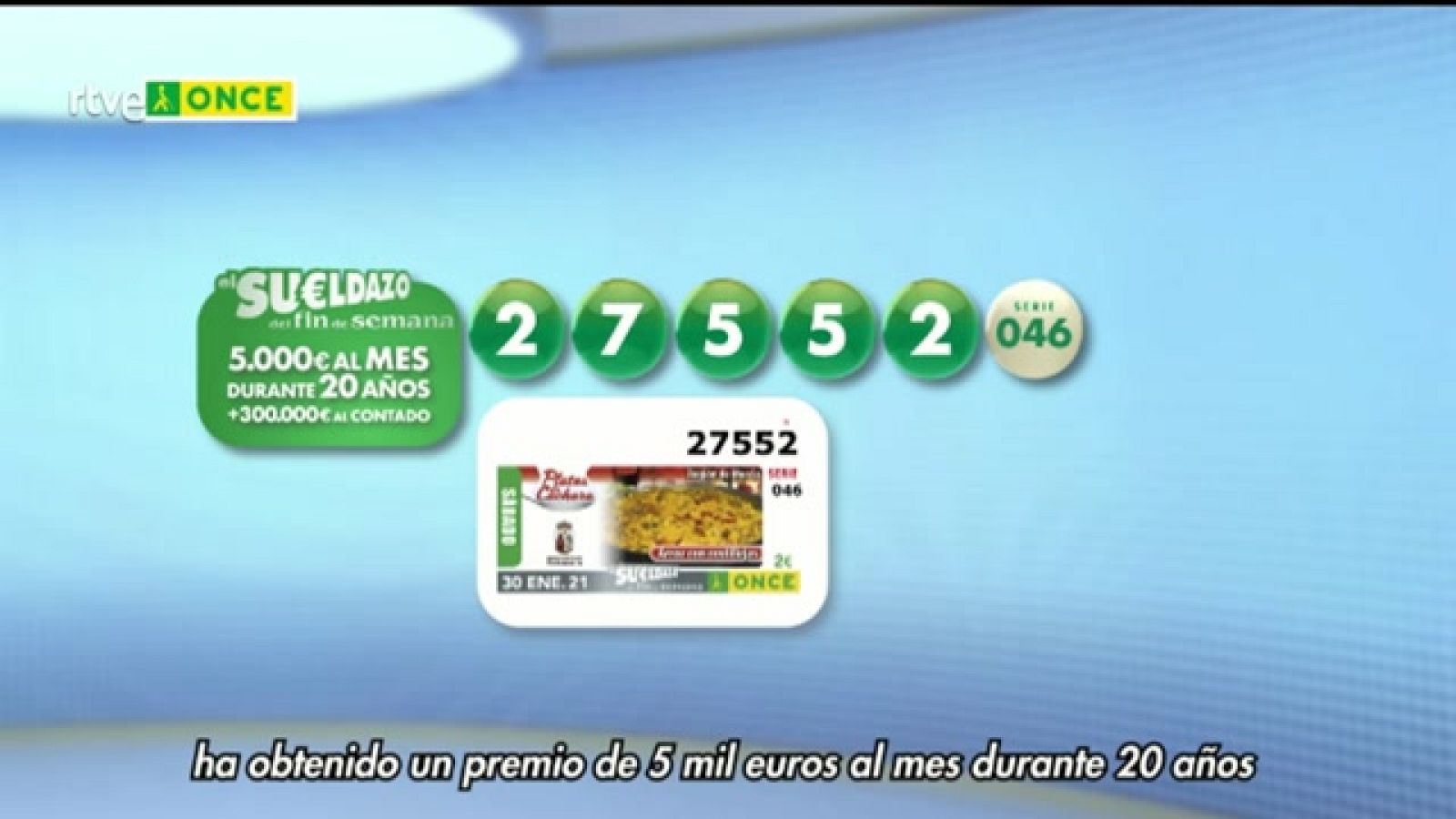 Sorteo ONCE - 30/01/21 - ver ahora