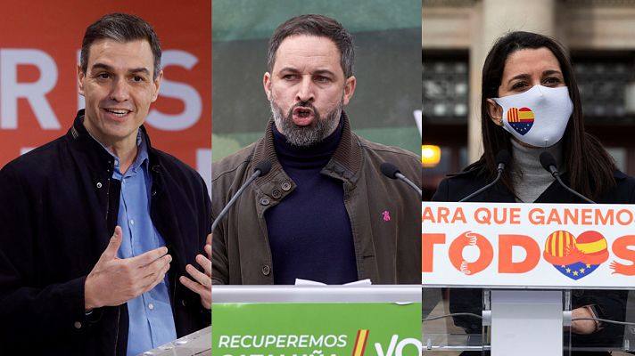 Elecciones catalanas: Sánchez, Abascal y Arrimadas respaldan a sus candidatos con reproches cruzados