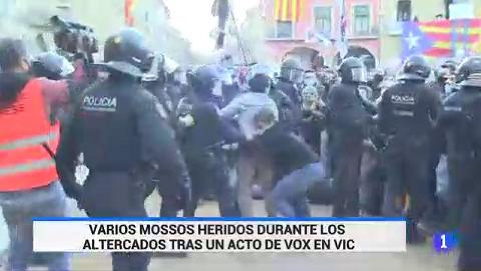 Altercados tras un acto de Vox en Vic con varios agentes heridos