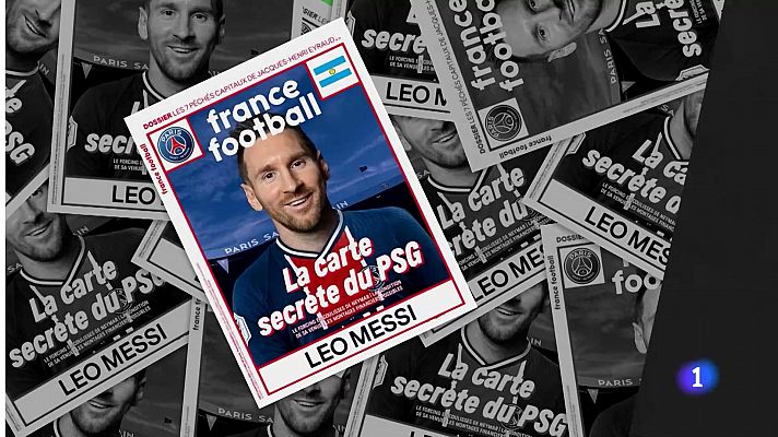 Telediario 1 - France Football viste a Messi con la camiseta del PSG