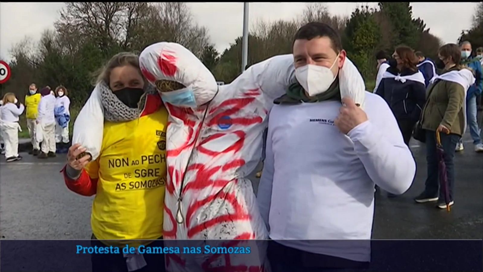 Protesta dos traballadores de Gamesa nas Somozas