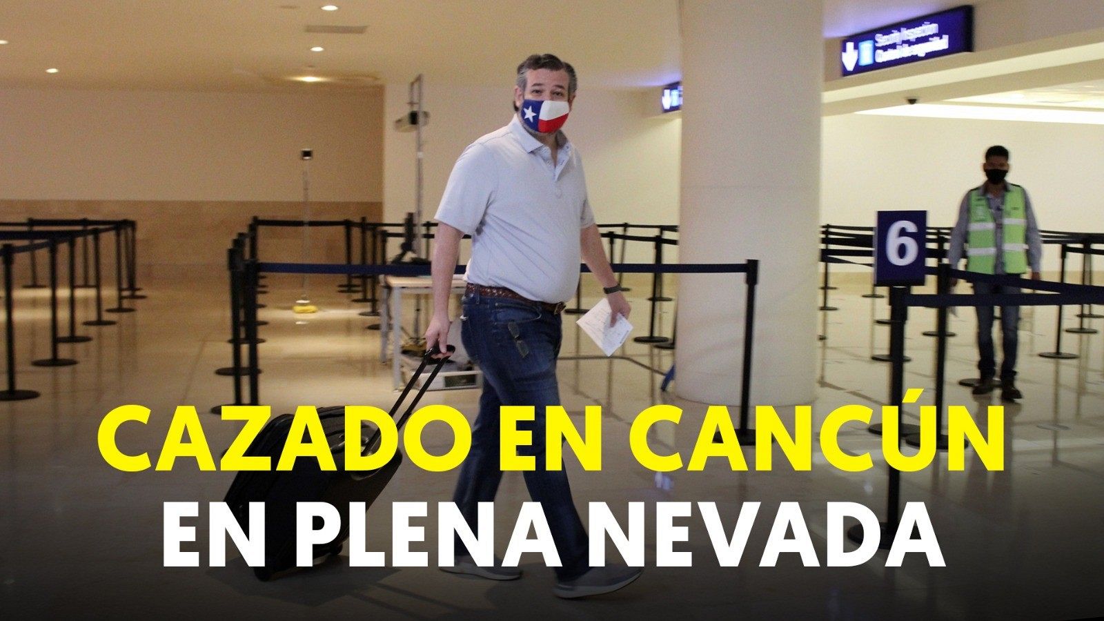 Ted Cruz, senador republicano por el estado de Texas, cazado en Cancún en plena nevada